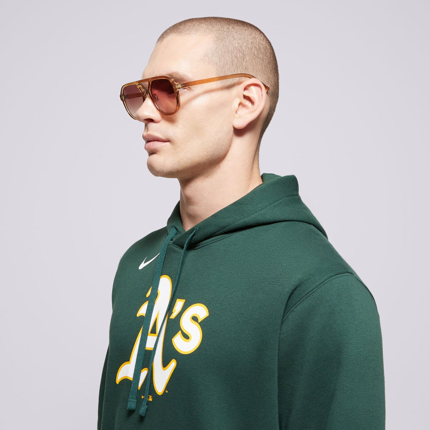 Мъжки суичър NIKE СУИТЧЪР С КАЧУЛКА MLB LOGO CLUB FLEECE HOOD OAKLAND ATH nkdk-3ey-fz-ckx цвят зелен