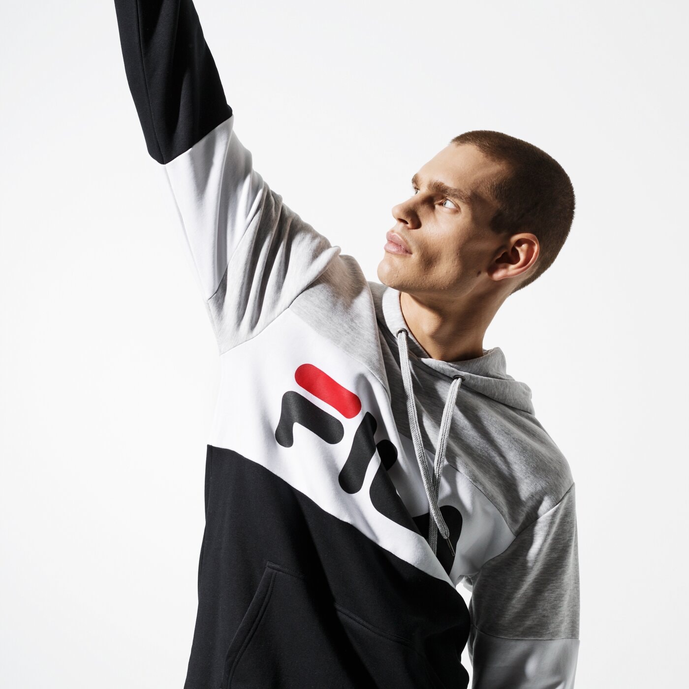 Мъжки суичър FILA СУИТЧЪР NIGHT BLOCKED HOODY 687001a220 цвят сив