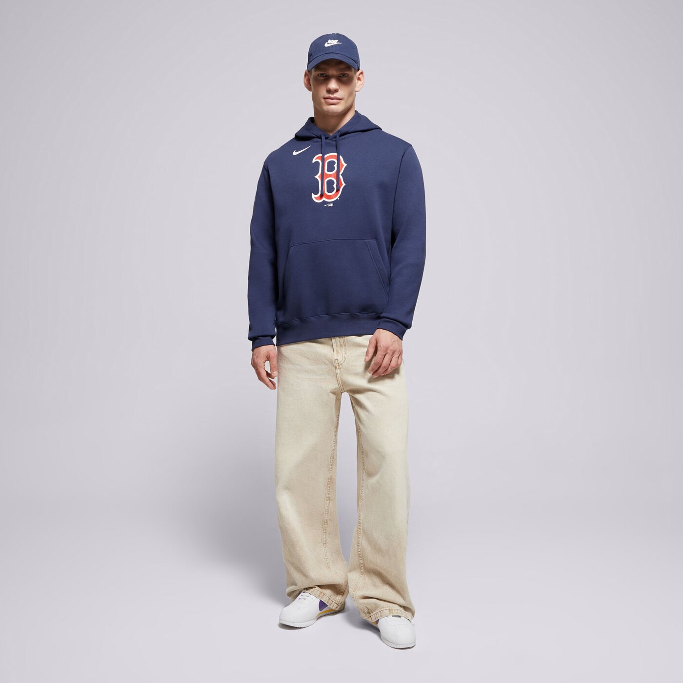 Мъжки суичър NIKE СУИТЧЪР С КАЧУЛКА MLB LOGO CLUB FLEECE HOOD BOSTON RED nkdk-44b-bq-ckx цвят тъмносин