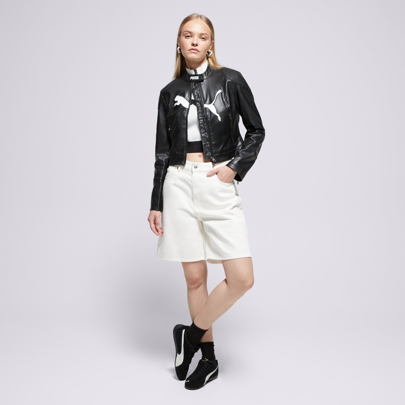 Дамско преходно яке PUMA ЯКЕ FUTURE.PUMA.ARCHIVE PLEATHER RACER JACKET 632170 01 цвят черен