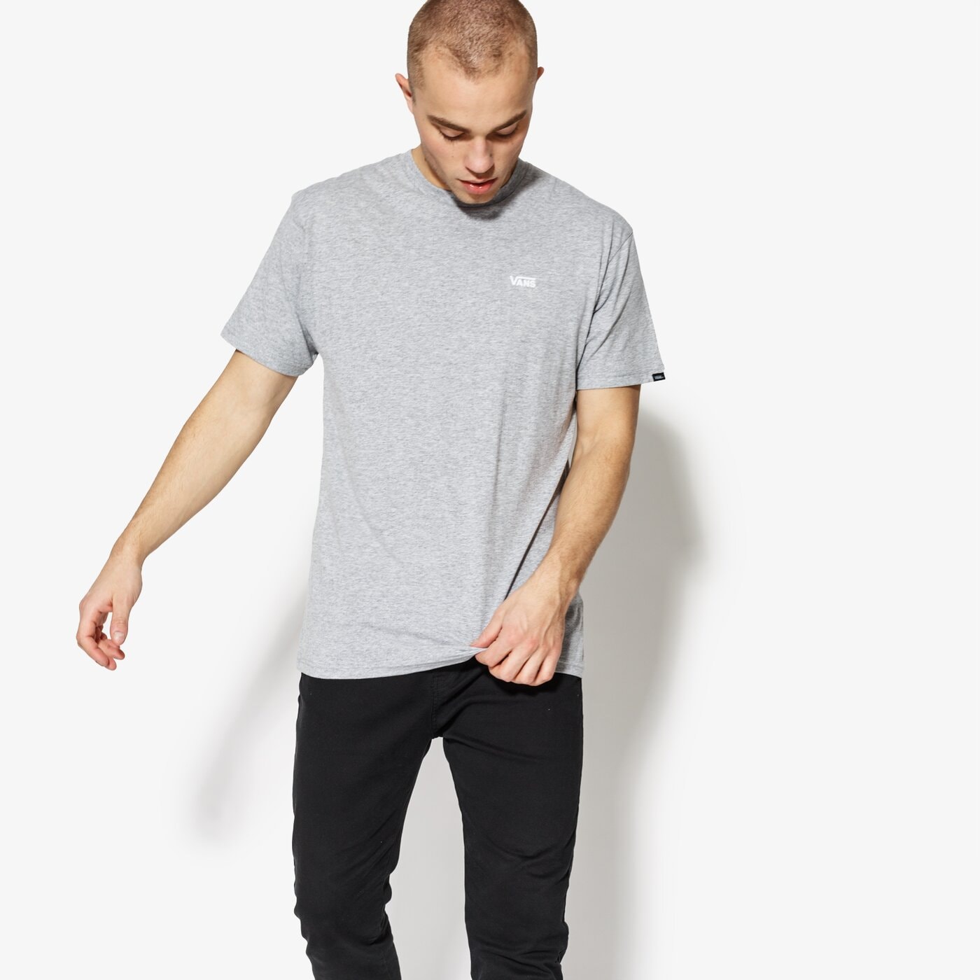 Мъжка тениска VANS ТЕНИСКА SS LEFT CHEST LOGO TEE VA3CZEATH vn0a3czeath1 цвят сив