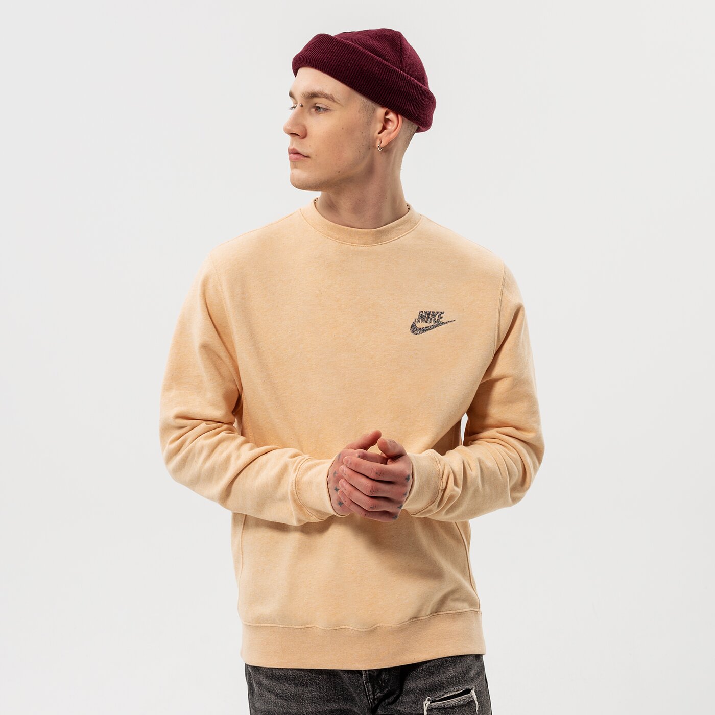 Мъжки суичър NIKE СУИТЧЪР M NSW REVIVAL FLC CREW C dm5630-268 цвят бежов