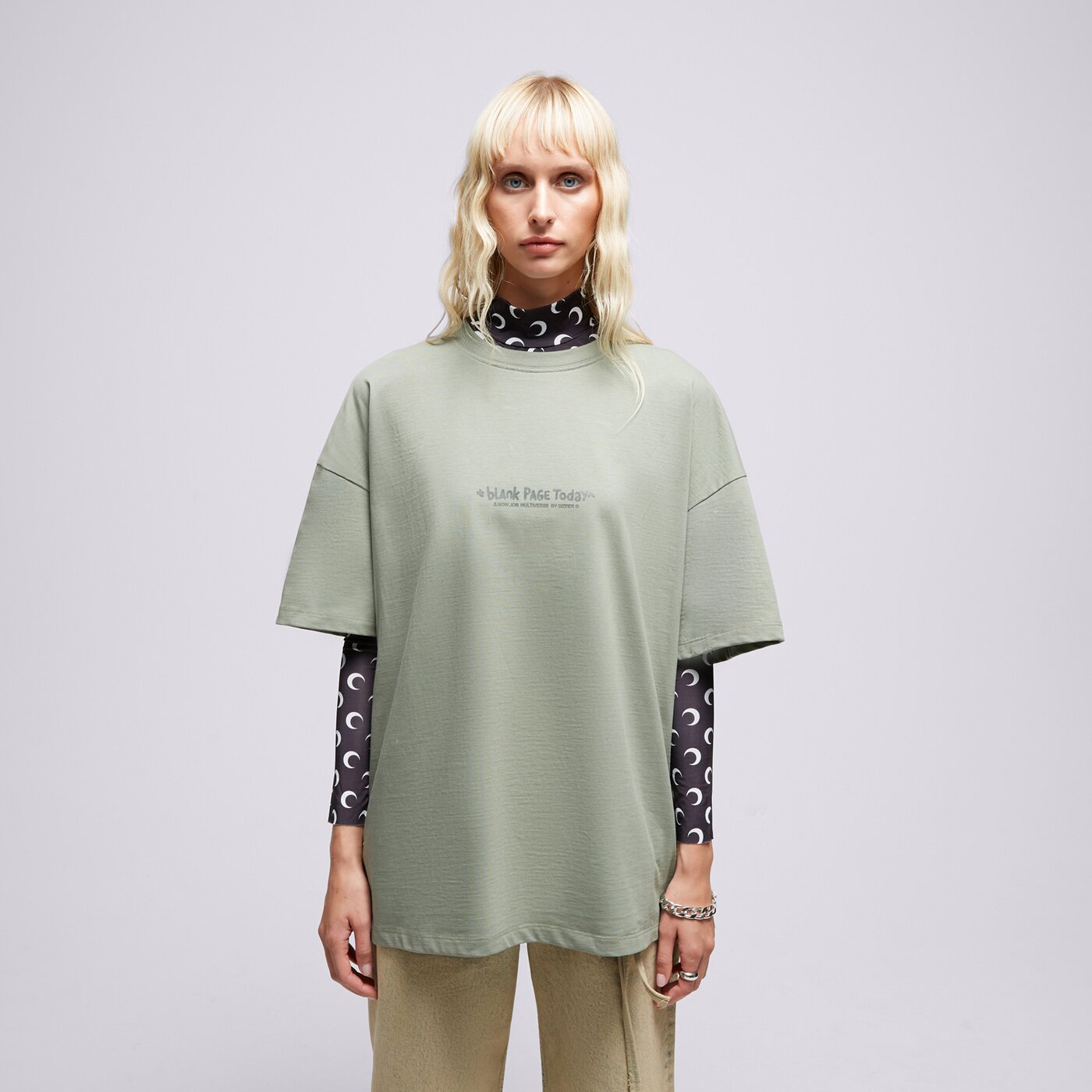 Мъжка тениска S.NOW JOB SIZEER ТЕНИСКА “BLANK PAGE” OLIVE si123tsu50003 цвят зелен