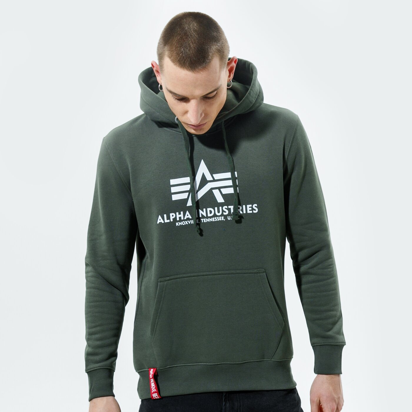 Мъжки суичър ALPHA INDUSTRIES СУИТЧЪР С КАЧУЛКА BASIC HOODY 178312-142 цвят каки