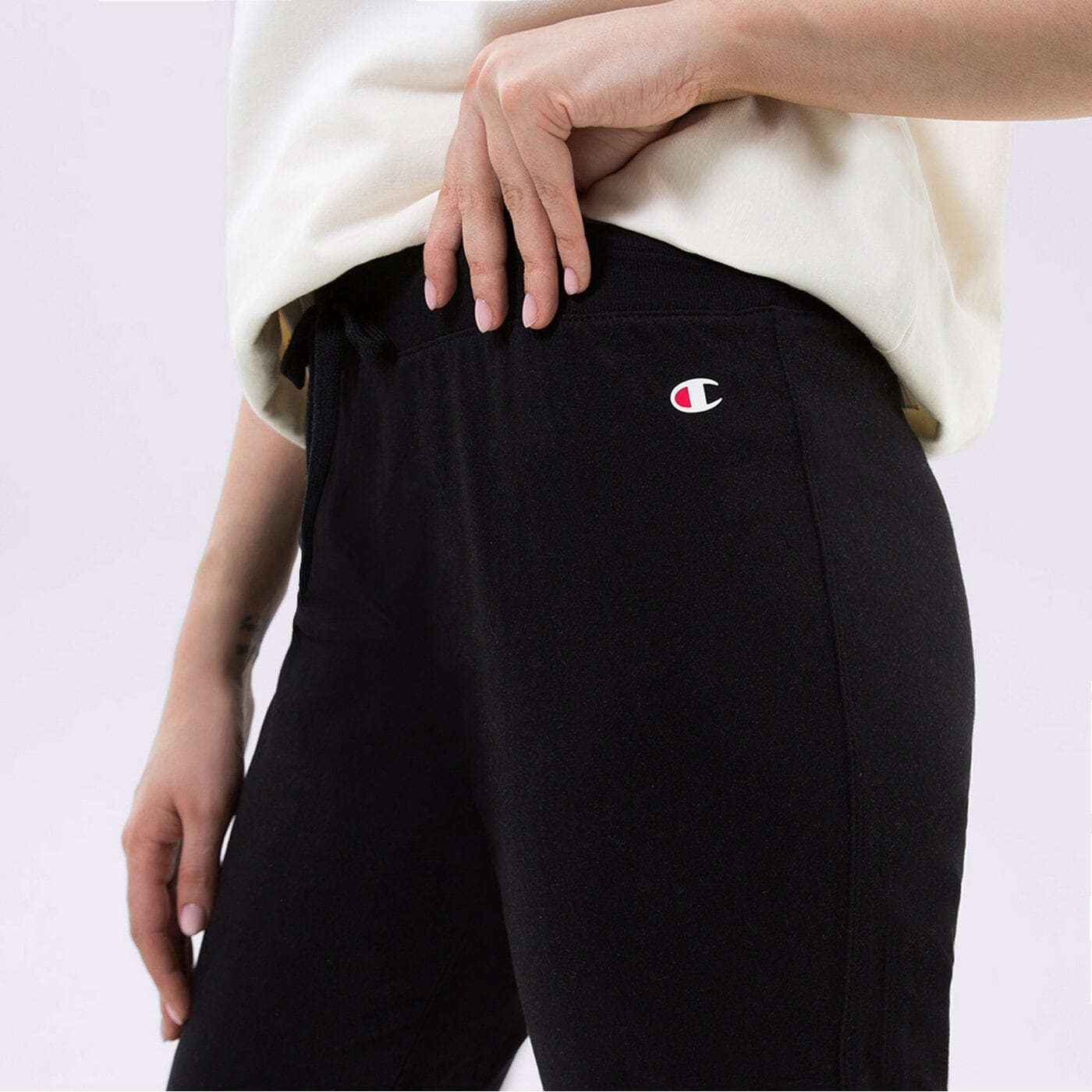 Дамски панталони CHAMPION ПАНТАЛОНИ RIB CUFF PANTS 114907kk001 цвят черен