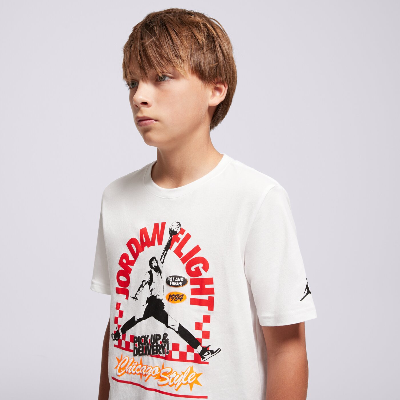 Детска тениска JORDAN ТЕНИСКА JDB MJP SHOP TEE SS-TEE BOY 95f156-001 цвят бял