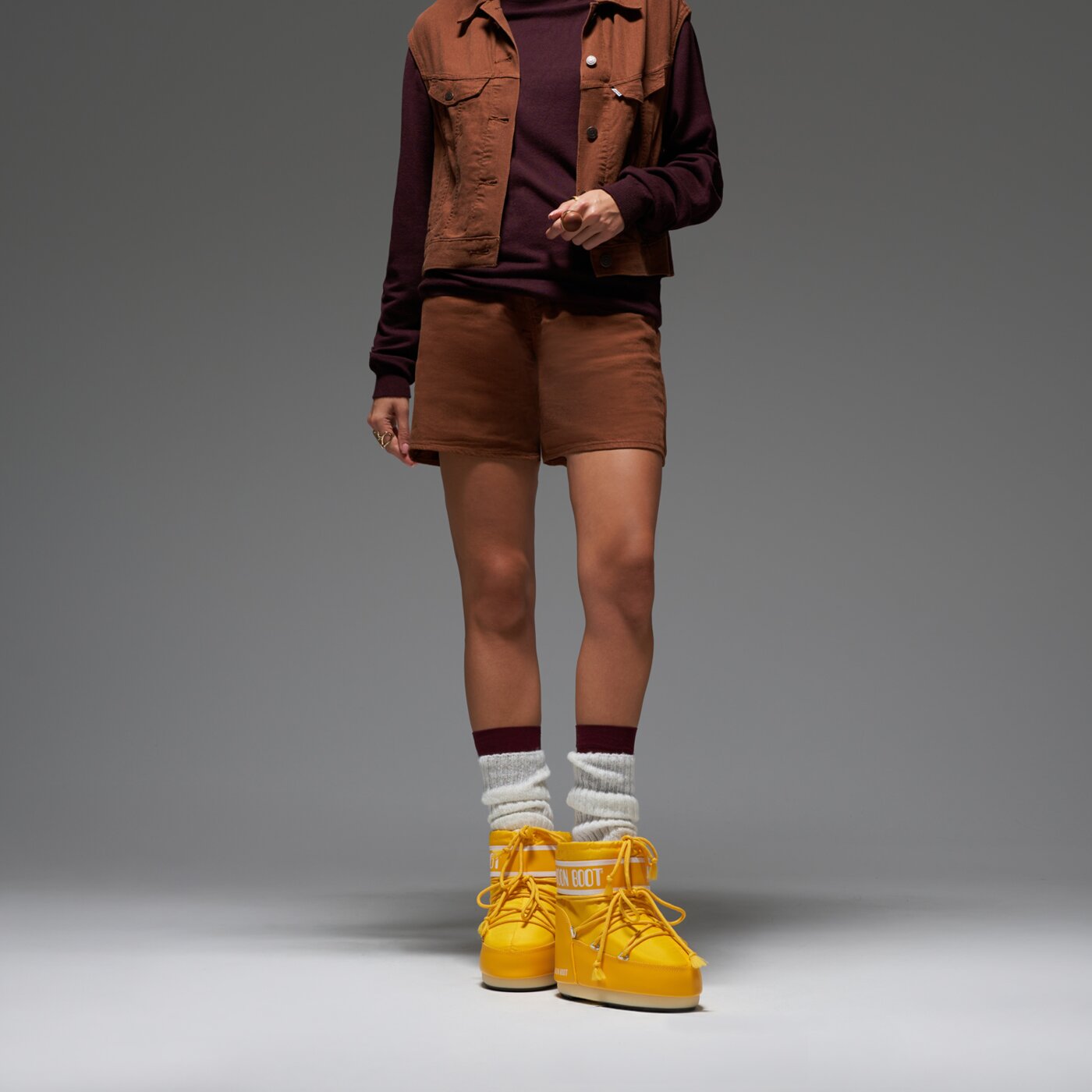 Дамски кежуал MOON BOOT ICON LOW NYLON 14093400008 цвят жълт