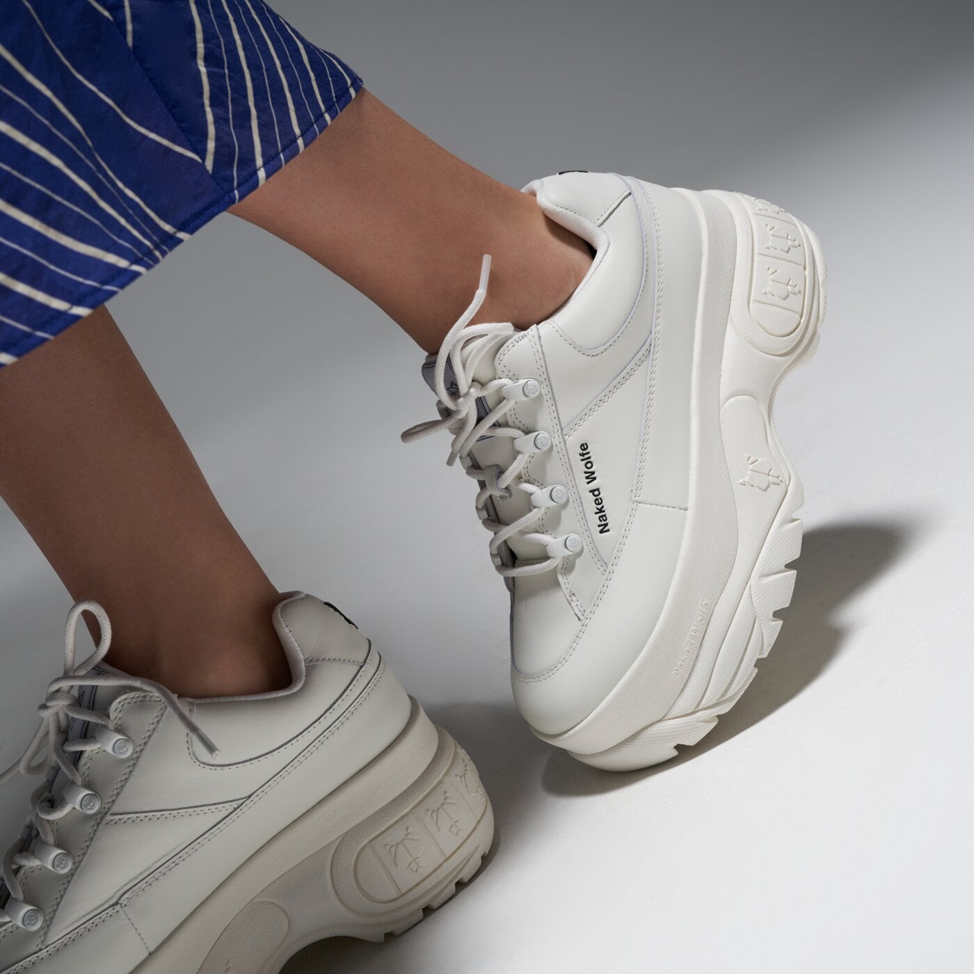 Дамски маратонки NAKED WOLFE SPORTY nwsportywhite цвят бял