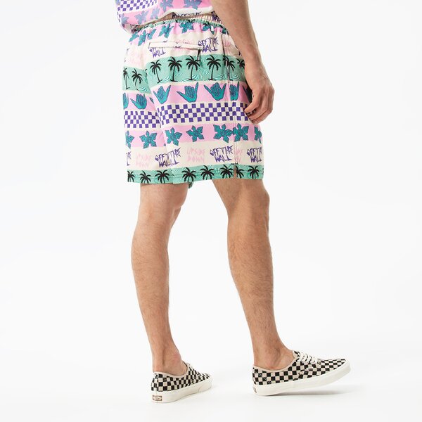 Мъжки къси панталони VANS ШОРТИ CALIFORNIA STRIPE VOLLEY SHORTS vn0007rupnk1 цвят розов