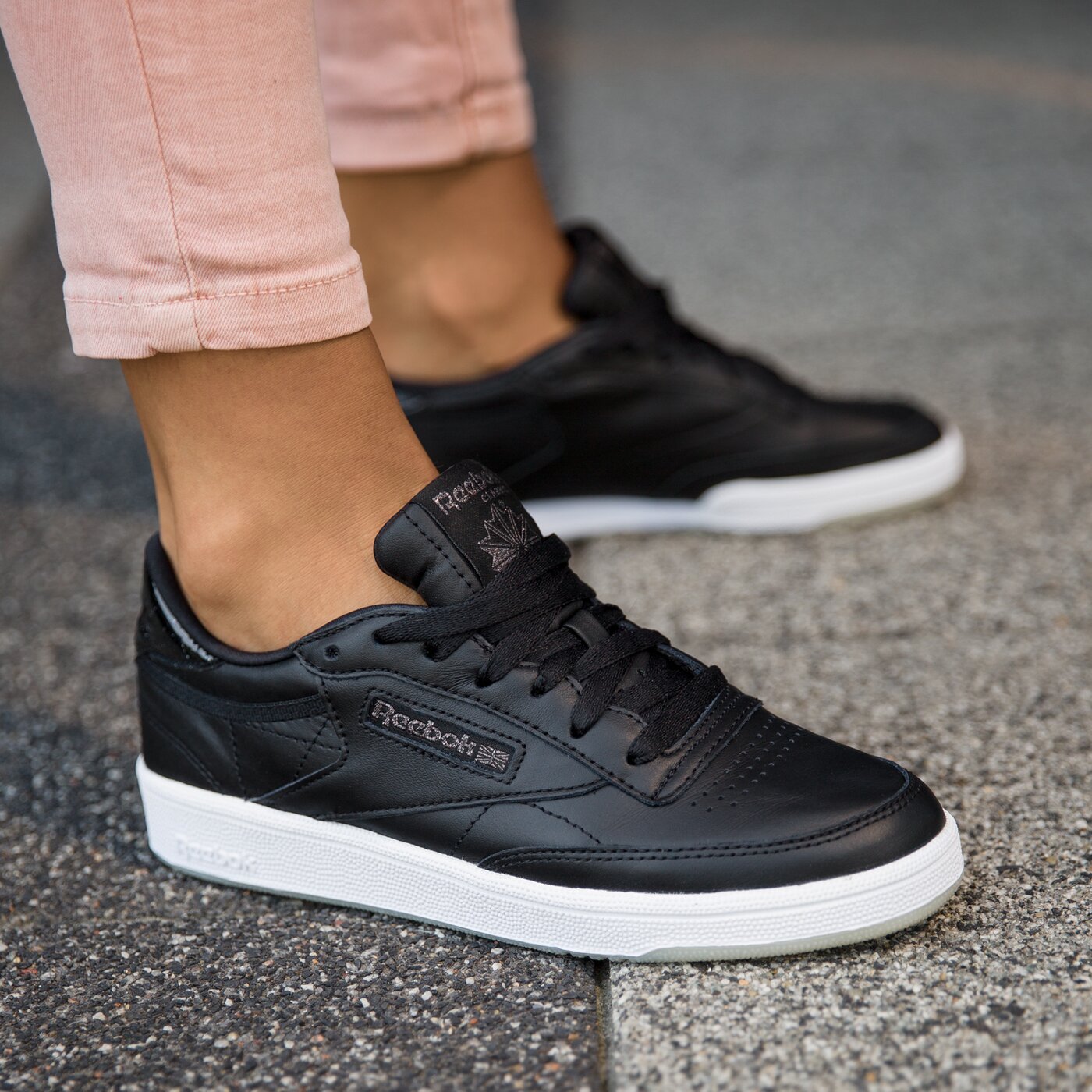 Дамски маратонки REEBOK CLUB C 85 LTHR bd5816 цвят черен