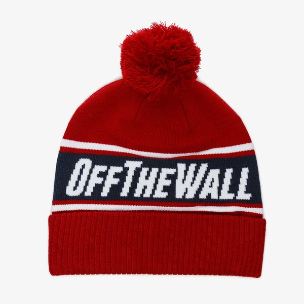 Дамска зимна шапка VANS ЗИМНА ШАПКА OFF THE WALL POM BEANIE vn0a2yr7tn31 цвят червен