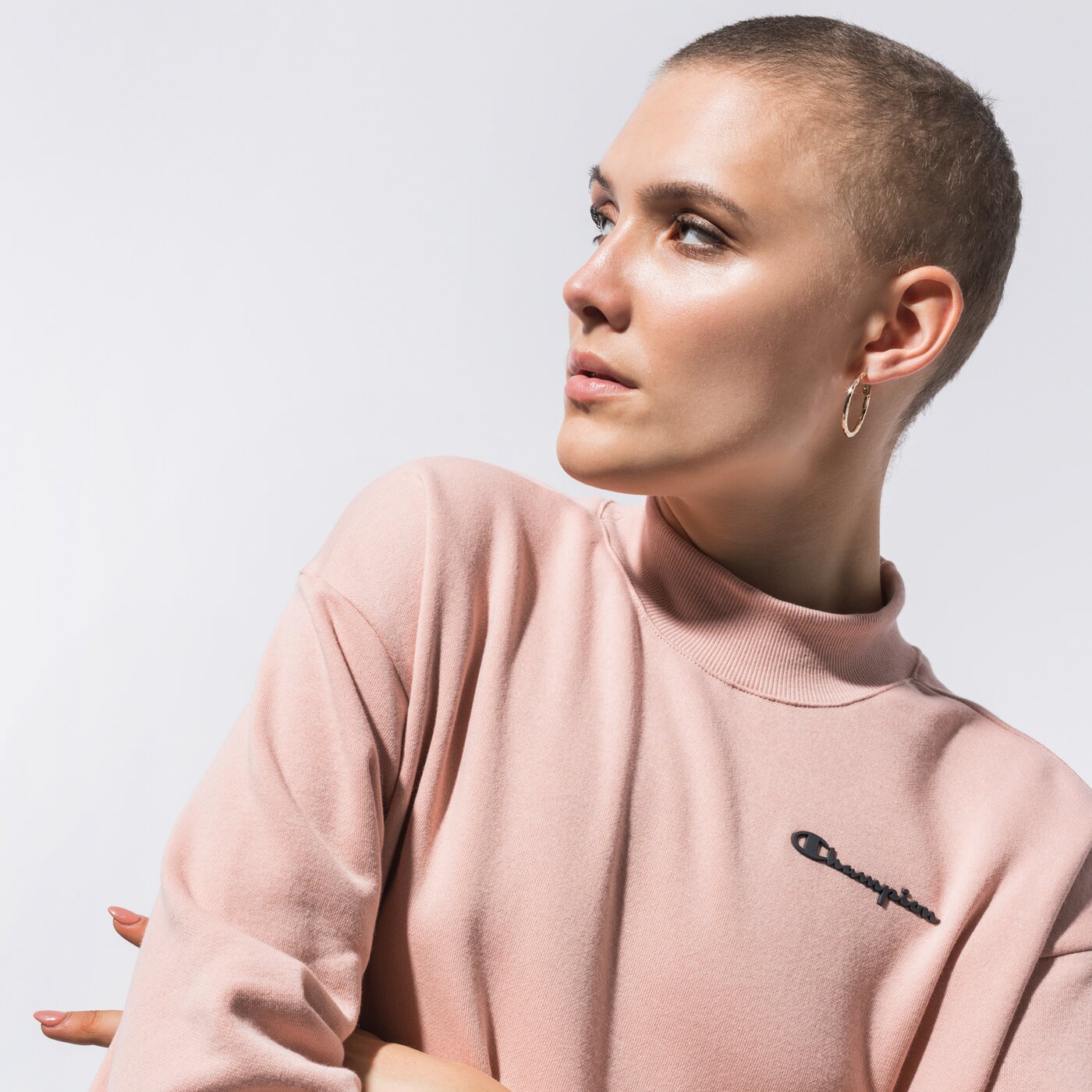 Дамски суичър CHAMPION СУИТЧЪР HIGH NECK SWEATSHIRT 113216ps144 цвят розов