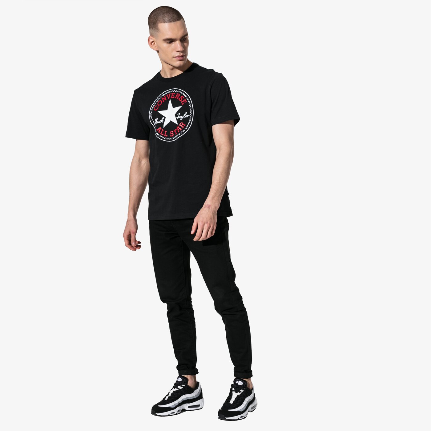 Мъжка тениска CONVERSE ТЕНИСКА SS CHUCK PATCH TEE 10007887-a01 цвят черен