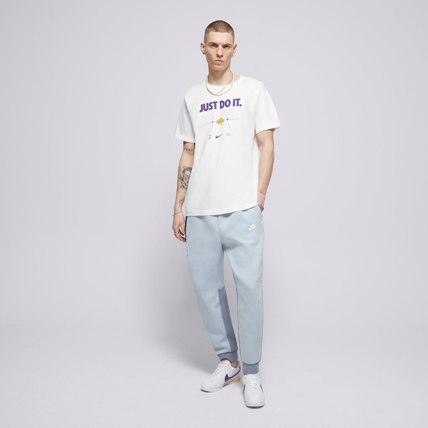 Мъжка тениска NIKE ТЕНИСКА LAL M NK ES NBA JDI SS TEE fq6282-100 цвят бял