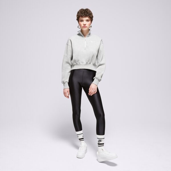 Дамски суичър NIKE СУИТЧЪР W NSW PHNX FLC QZ CROP dq5767-063 цвят сив