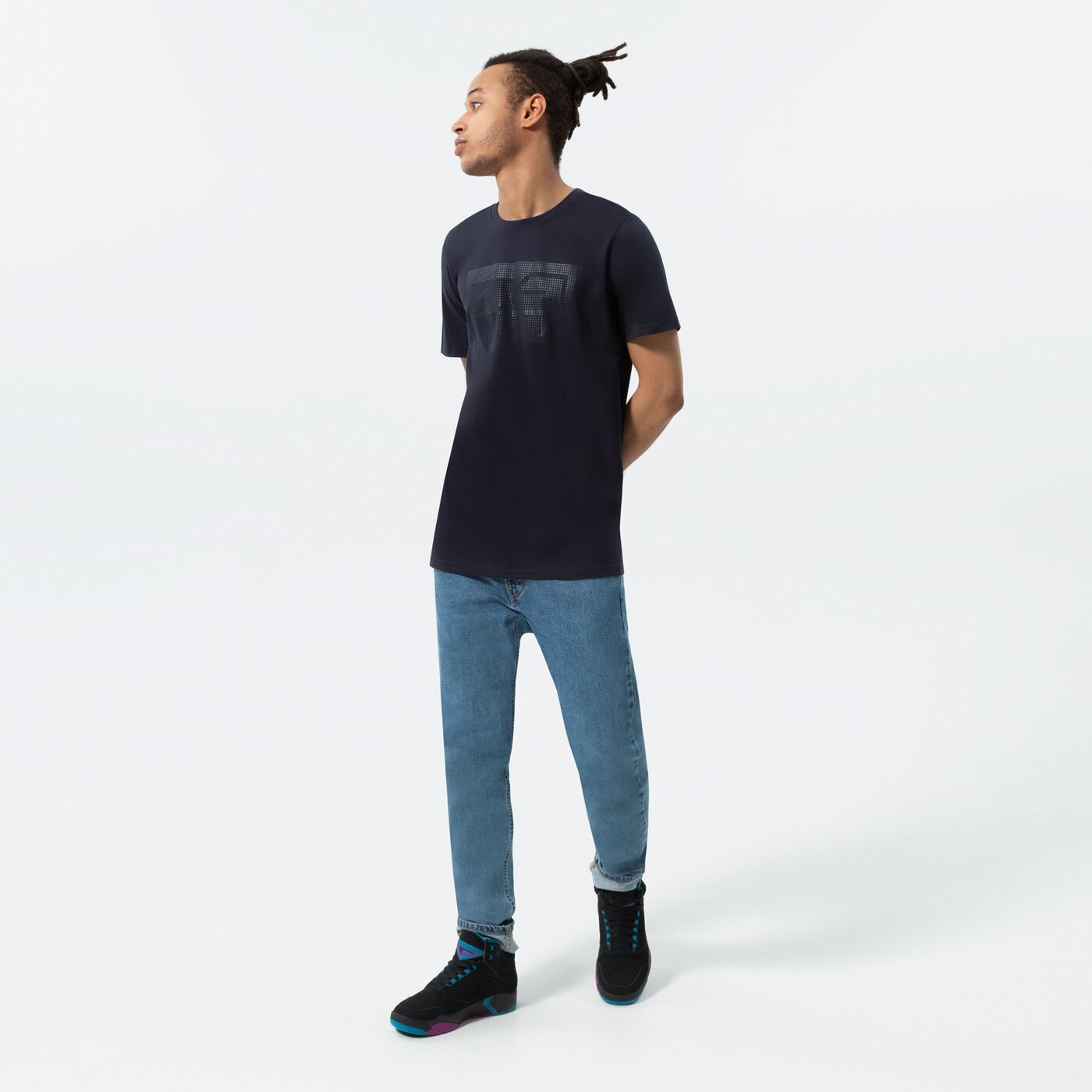 Мъжка тениска CONFRONT ТЕНИСКА CONTRAST PRINT cf122tsm71002 цвят черен