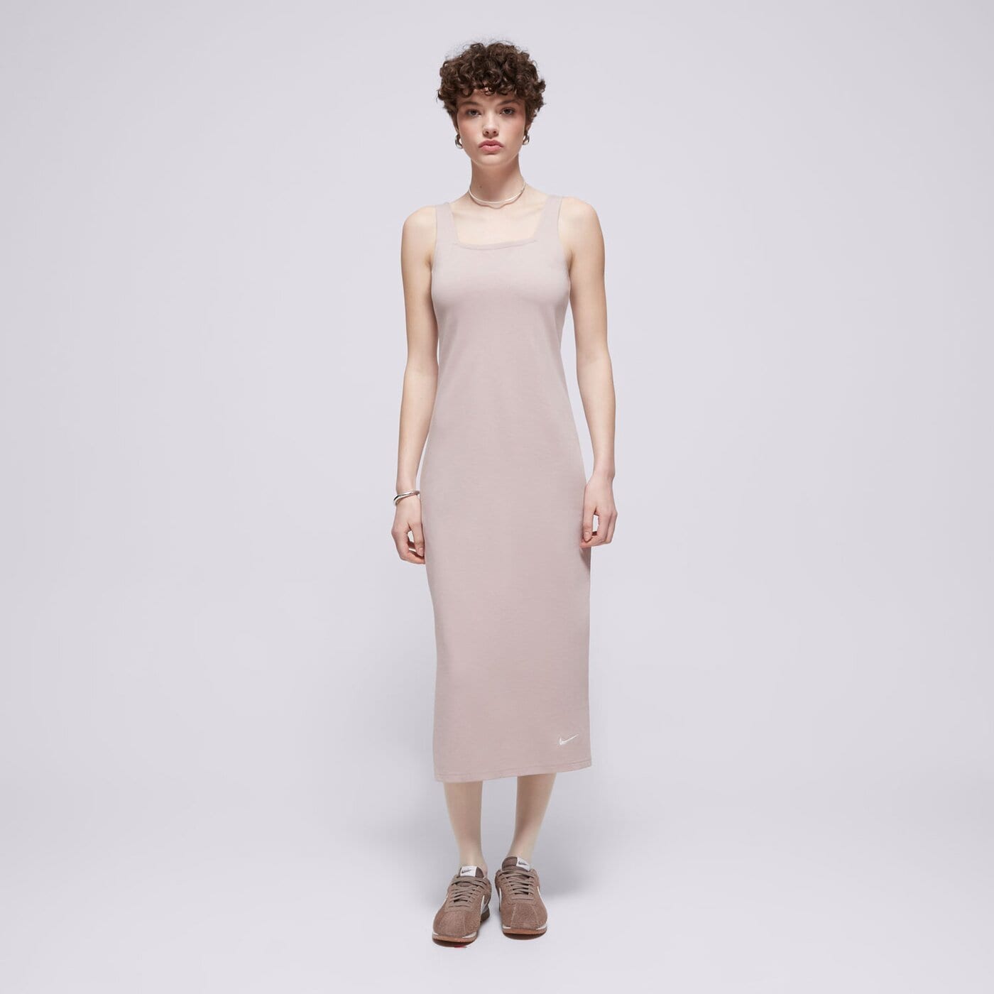 Дамски NIKE РОКЛЯ W NSW JRSY CAMI MIDI  dv7954-272 цвят бежов