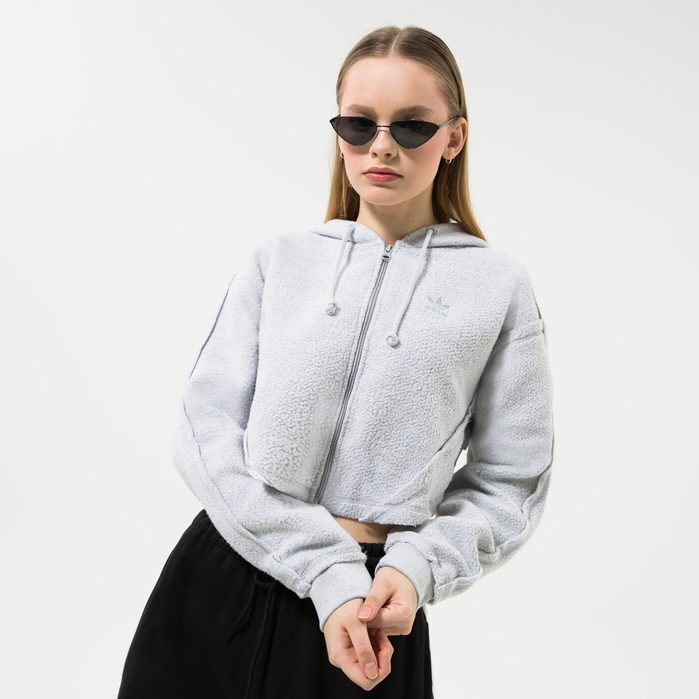 Дамски суичър ADIDAS СУИТЧЪР СЪС ЗАКОПЧАВАНЕ   С КАЧУЛКА FULL ZIP HOODIE hl9140 цвят бежов