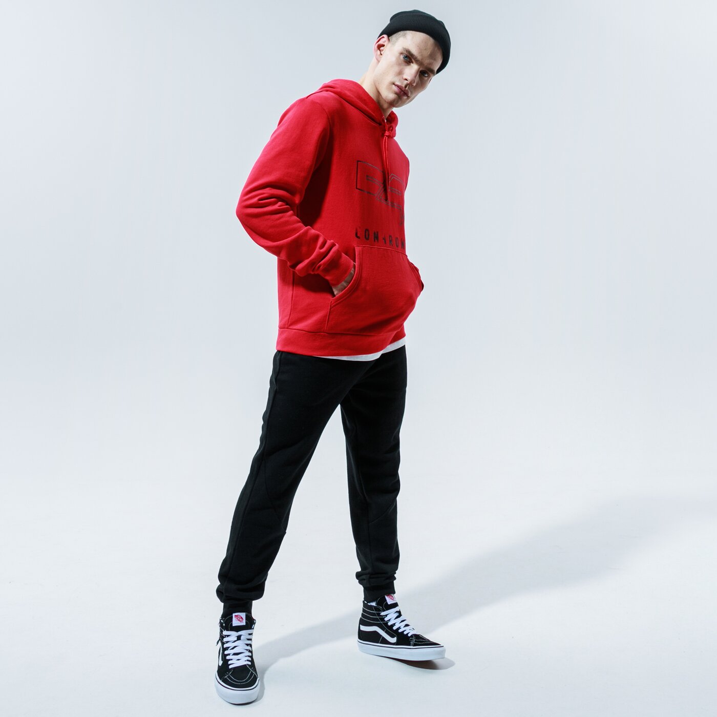 Мъжки суичър CONFRONT СУИТЧЪР С КАЧУЛКА BIG LOGO HOODY cf320blm38003 цвят червен