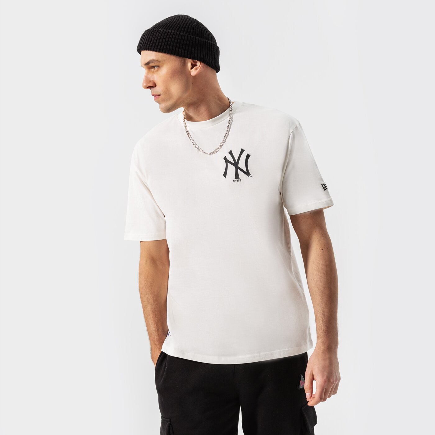 Мъжка тениска NEW ERA ТЕНИСКА MLB BIG LOGO OVERSIZED TEE NYY NEW YORK YANK 12195449 цвят бежов