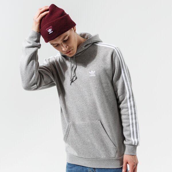 Мъжки суичър ADIDAS СУИТЧЪР С КАЧУЛКА 3-STRIPES HOODY h06675 цвят сив