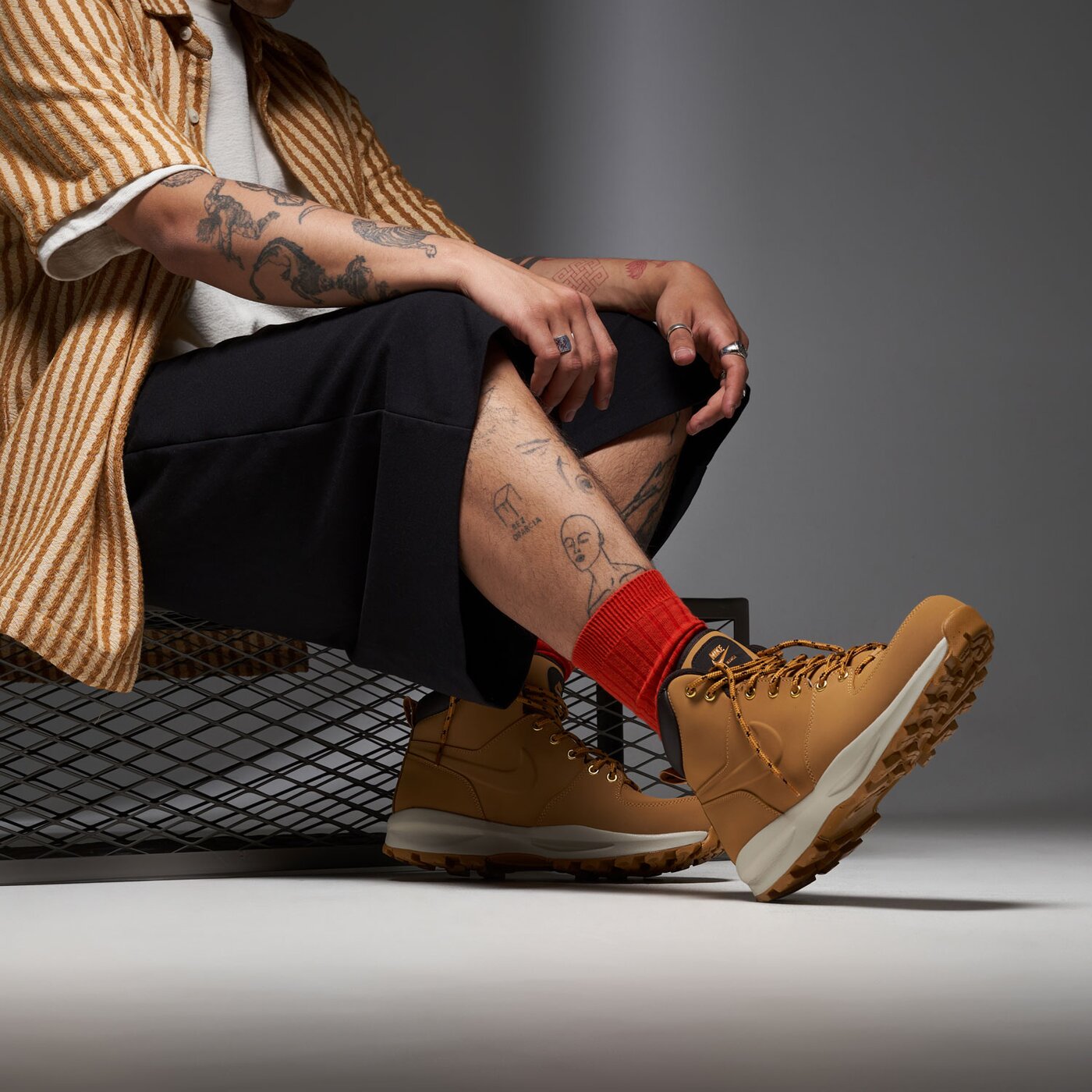 Мъжки зимни обувки NIKE MANOA LEATHER  454350-700 цвят кафяв