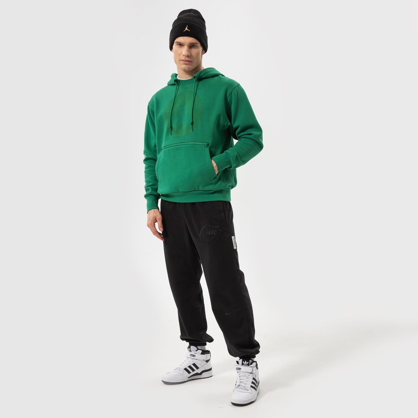 Мъжки суичър NIKE СУИТЧЪР С КАЧУЛКА BOS M NK PO FLC CTS STMT NBA db1518-312 цвят зелен