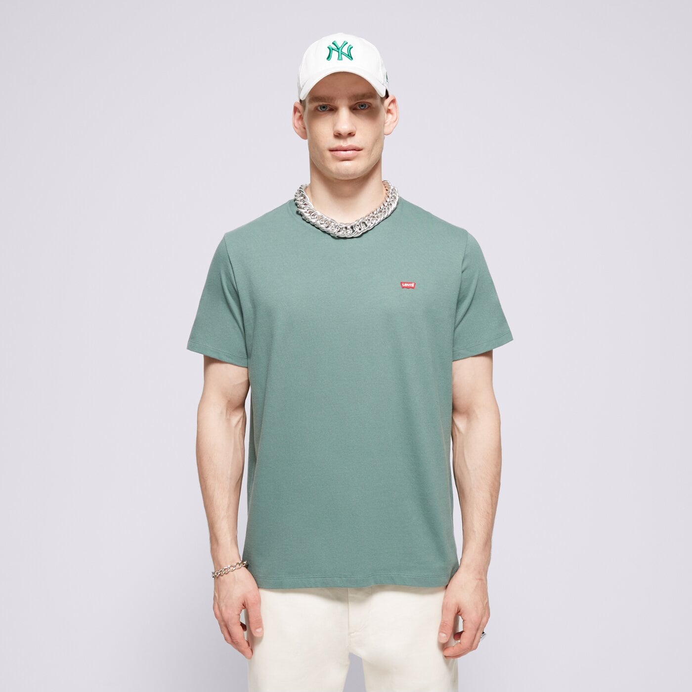 Мъжка тениска LEVI'S ТЕНИСКА SS ORIGINAL HM TEE GREENS 56605-0202 цвят зелен