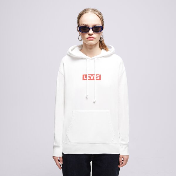 Дамски суичър LEVI'S СУИТЧЪР С КАЧУЛКА BOXTAB HOOD WHT/RED a2640-0017 цвят бял