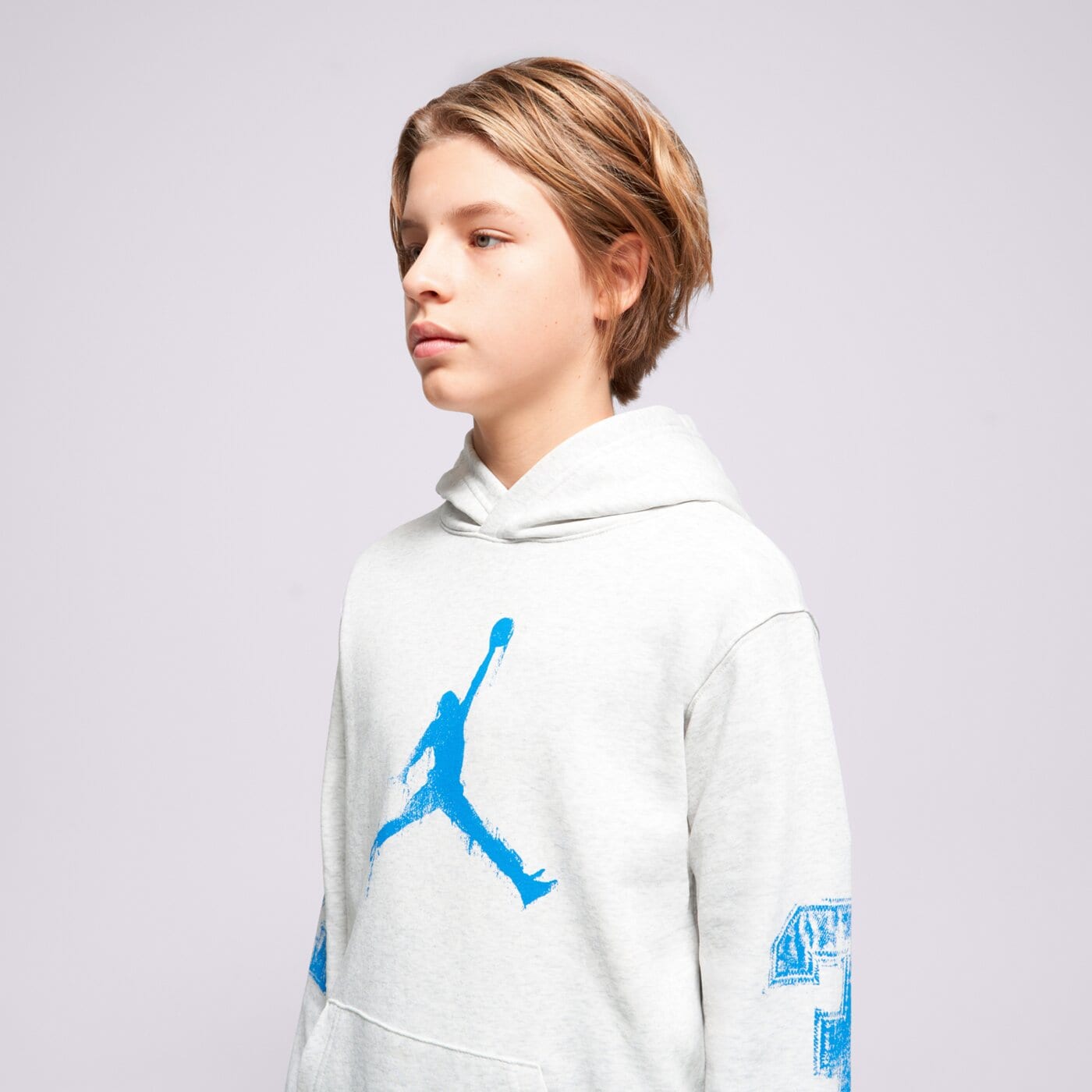 Детски суичър JORDAN СУИТЧЪР С КАЧУЛКА JDB MJ MVP HBR JM FLC PO BOY 95f097-x58 цвят сив