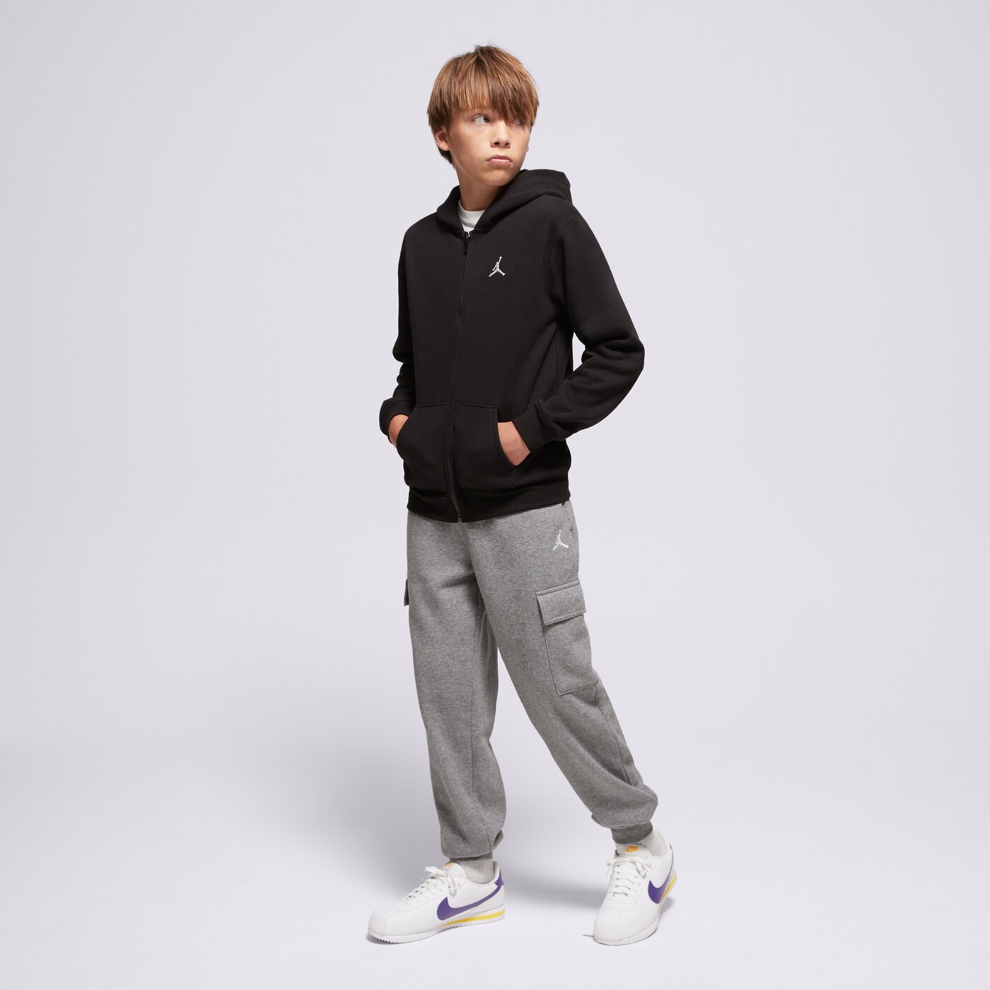 Детски суичър JORDAN СУИТЧЪР С КАЧУЛКА JDB MJ BRKLN FLC FZ BOY 95f115-023 цвят черен