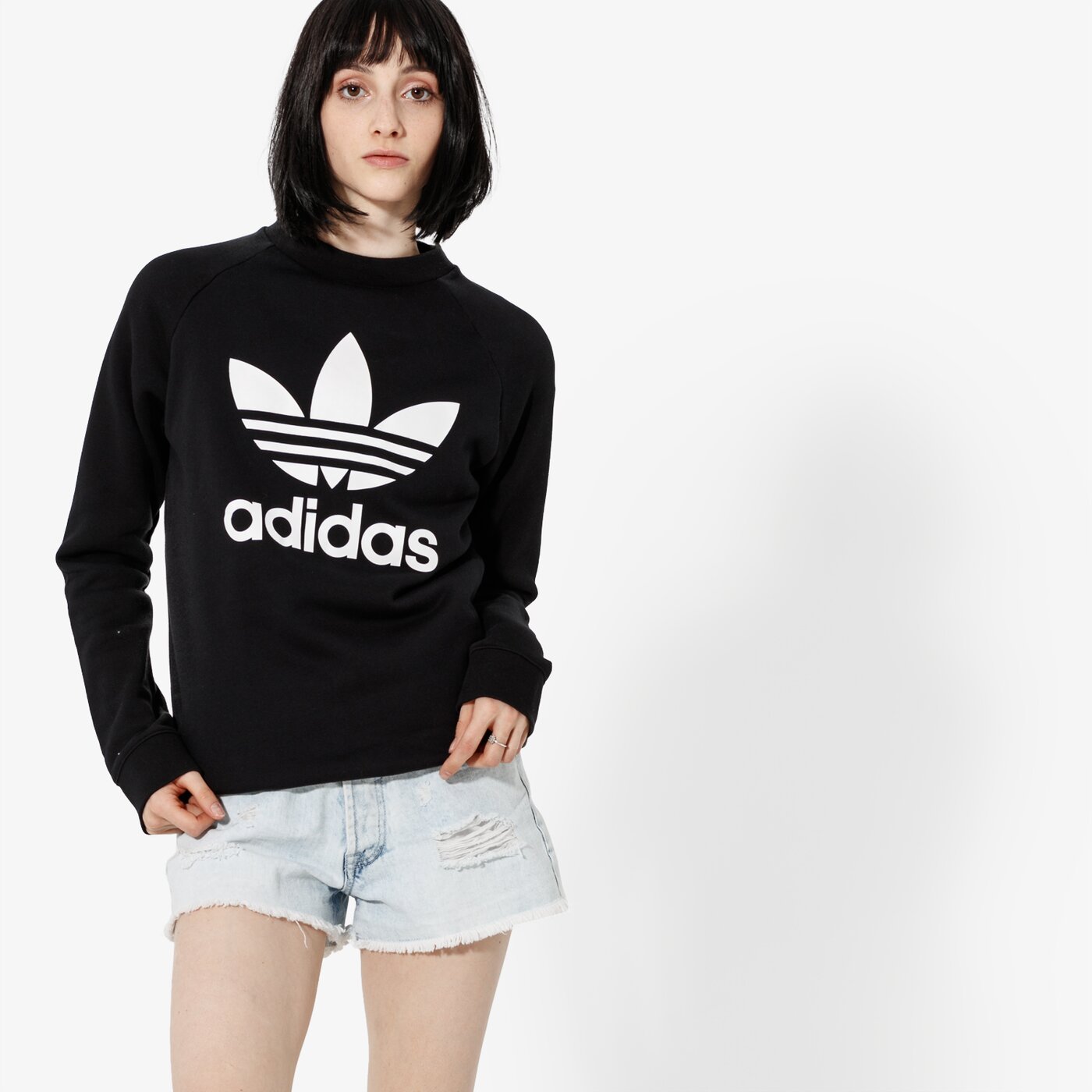 Дамски суичър ADIDAS СУИТЧЪР TRF CREW SWEAT ADICOLOR dv2612 цвят черен