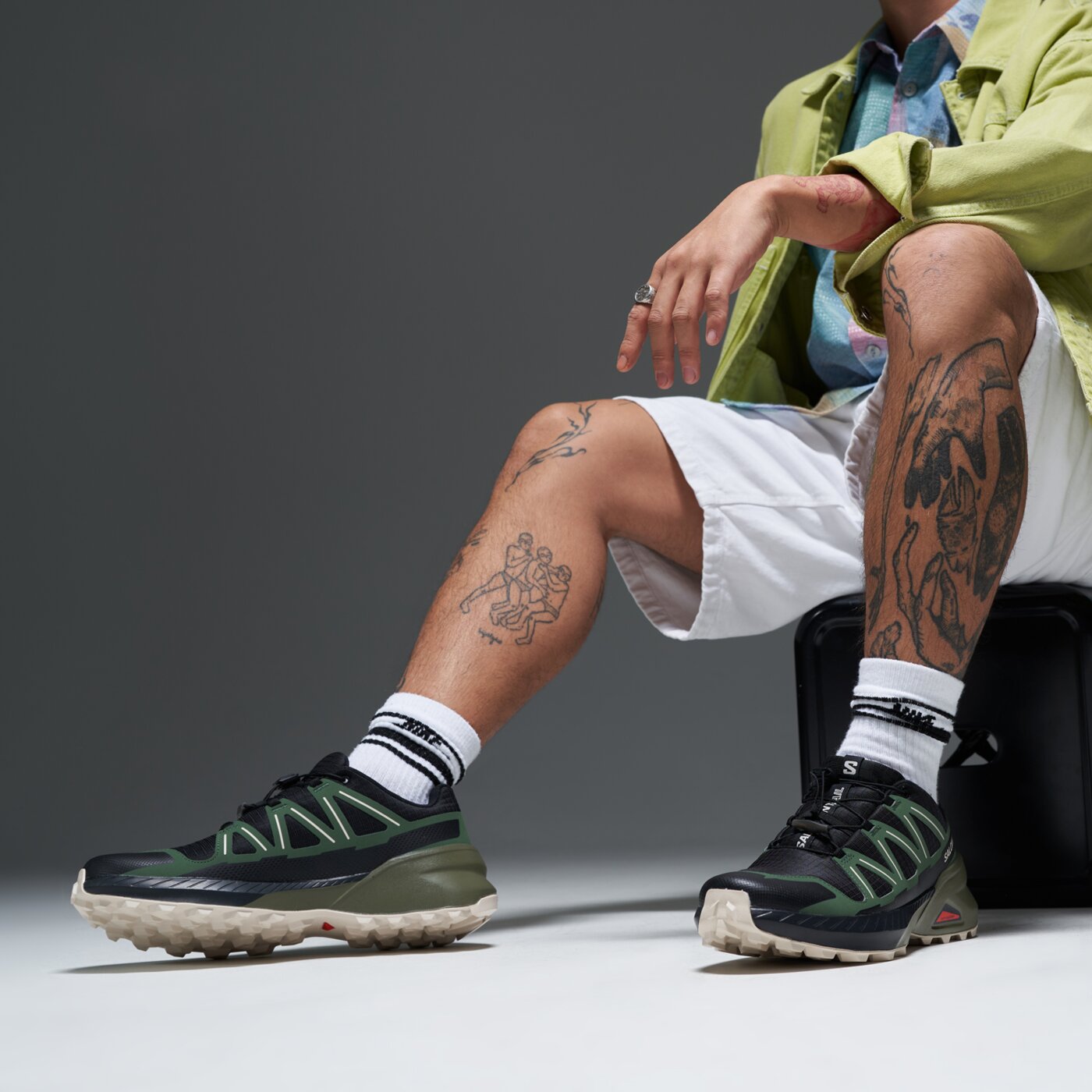 Мъжки туристически обувки SALOMON SPEEDCROSS PEAK l47974700 цвят зелен