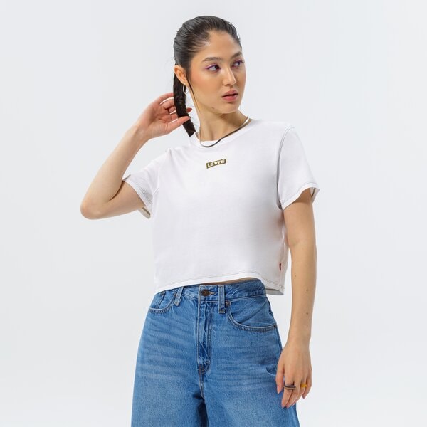 Дамска тениска LEVI'S ТЕНИСКА CROPPED JORDIE TEE a0785-0038 цвят бял