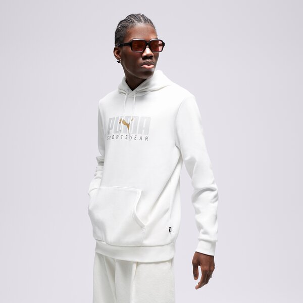 Мъжки суичър PUMA СУИТЧЪР С КАЧУЛКА CORE SPTSW HOODIE WHT/GLD 67488202 цвят бял