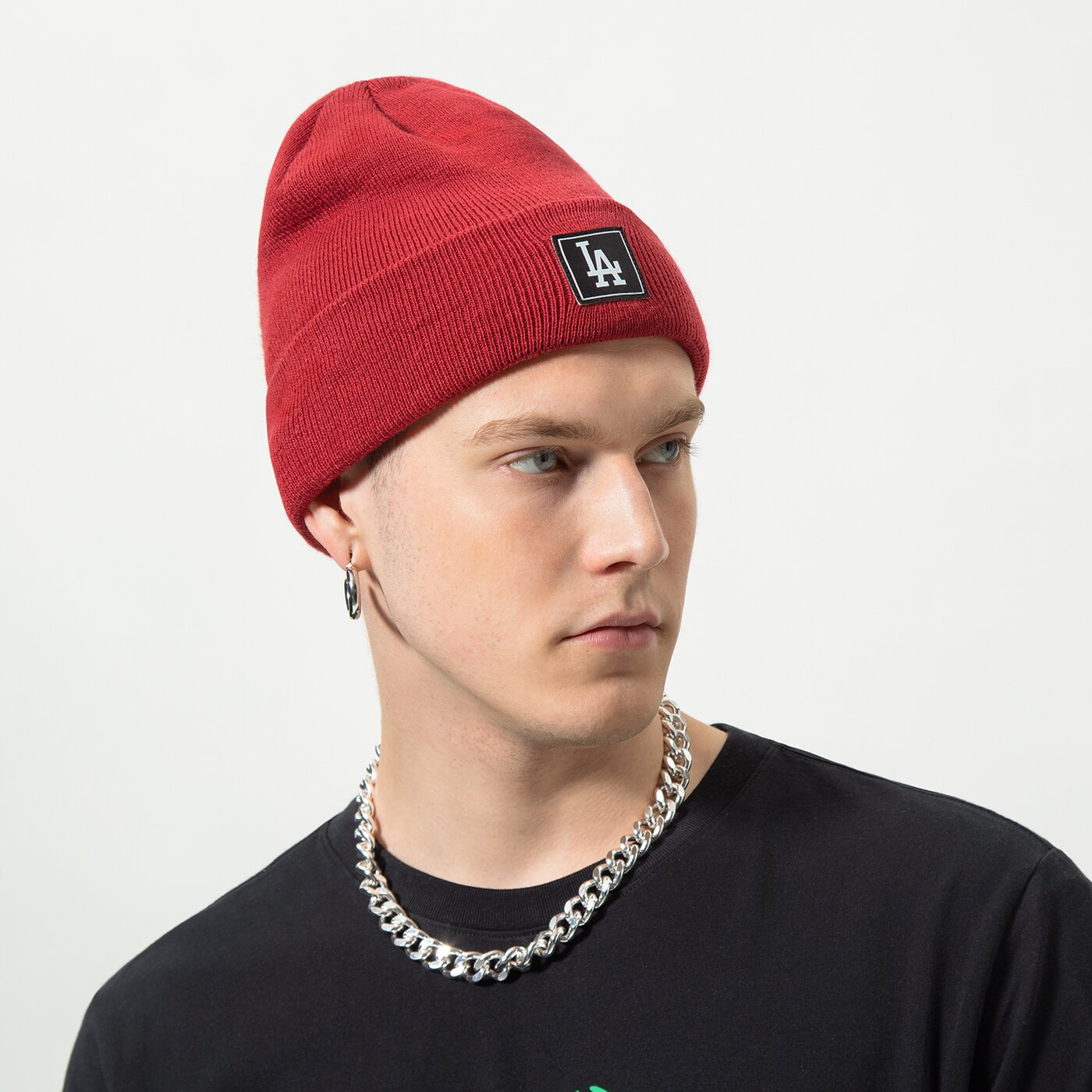 Мъжка зимна шапка NEW ERA ШАПКА TEAM BEANIE LA DODGERS RED LOS ANGELES DODGERS 60284971 цвят червен