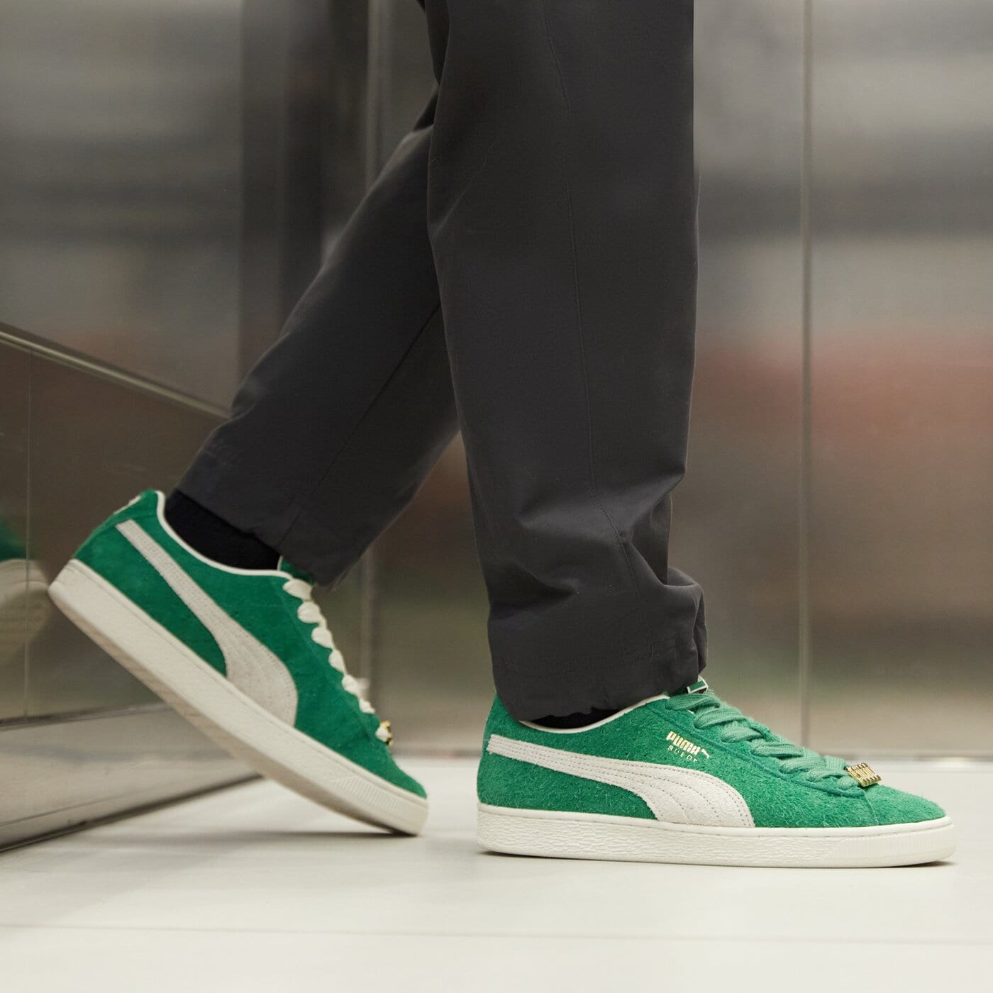 Мъжки маратонки PUMA SUEDE FAT LACE 39316702 цвят зелен