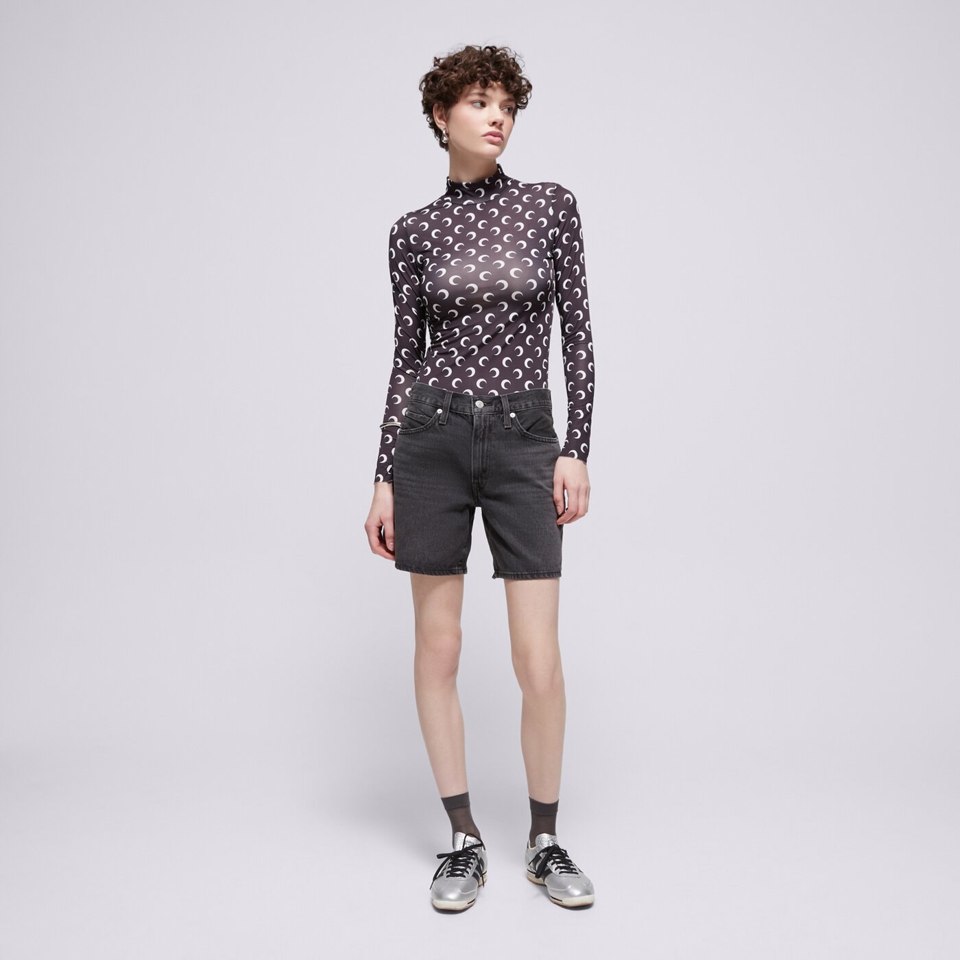 Дамски къси панталони LEVI'S ШОРТИ 94 BAGGY SHORT 001jo-0005 цвят черен