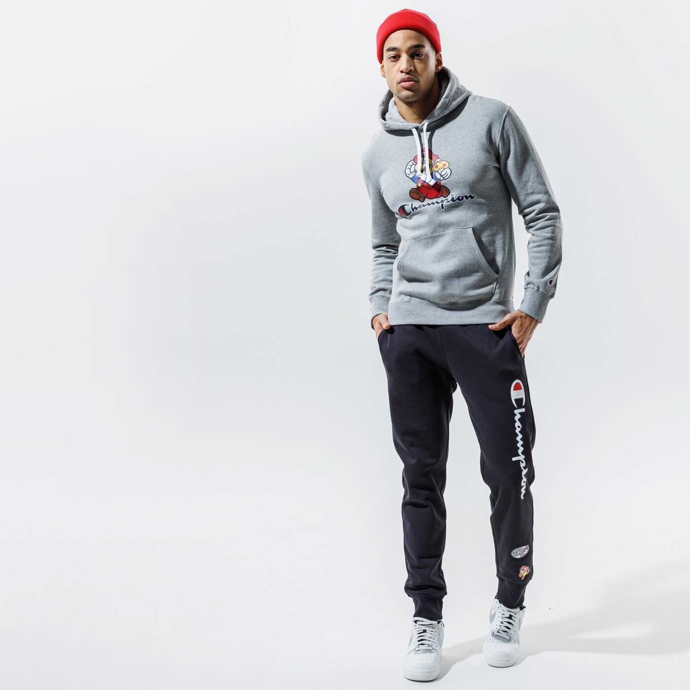 Мъжки суичър CHAMPION СУИТЧЪР С КАЧУЛКА HOODED SWEATSHIRT 216868em006 цвят сив