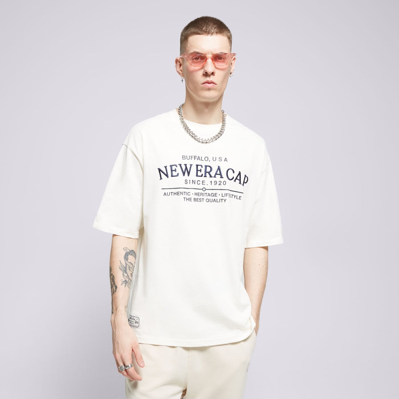 Мъжка тениска NEW ERA ТЕНИСКА NE GRPHC CF OS NONE 60502647 цвят бял