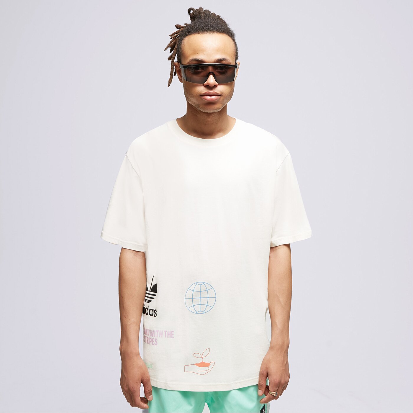 Мъжка тениска ADIDAS ТЕНИСКА MW NATURE LOGO hi2963 цвят бял