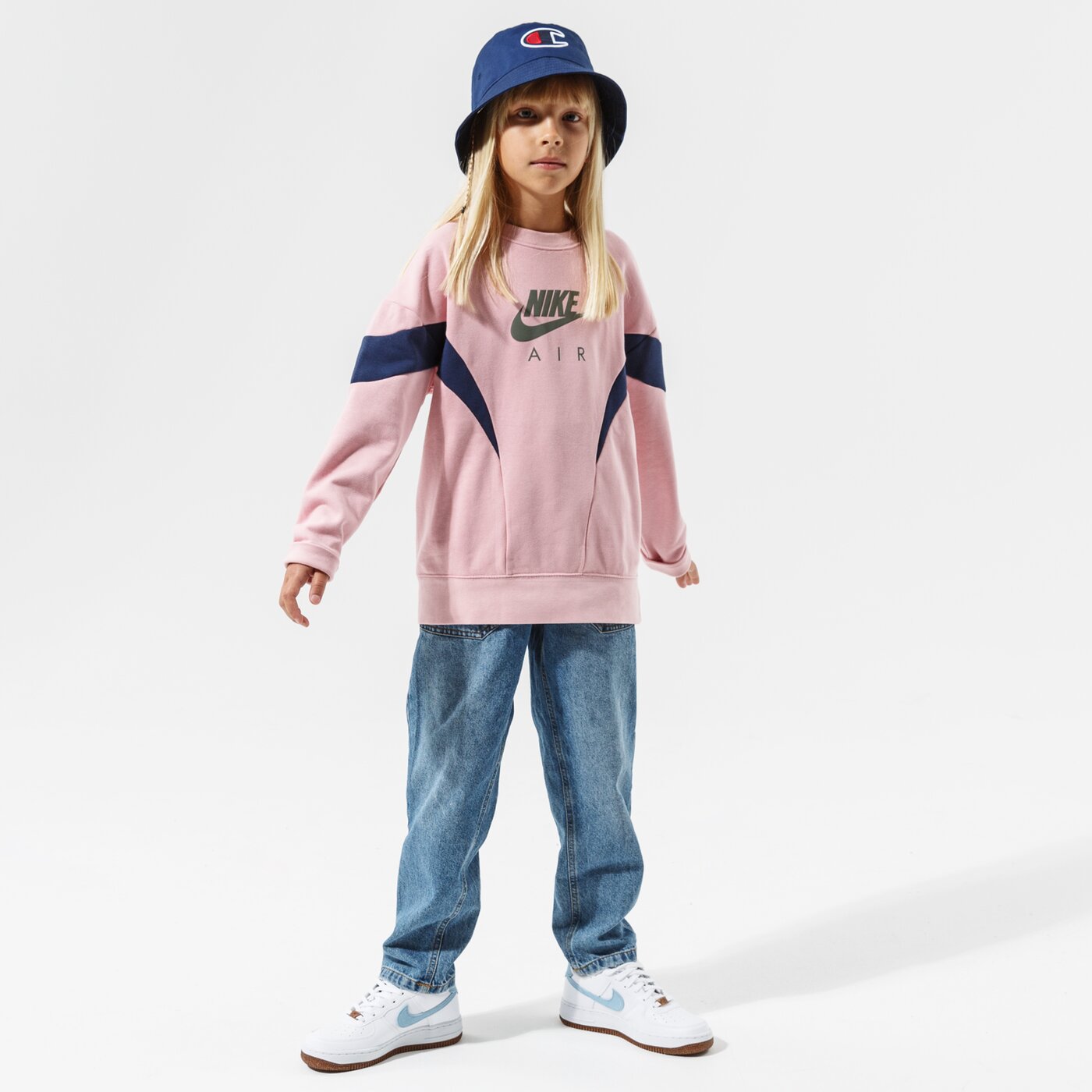 Детски суичър NIKE СУИТЧЪР G NSW AIR FT BF CREW GIRL dd7135-630 цвят розов