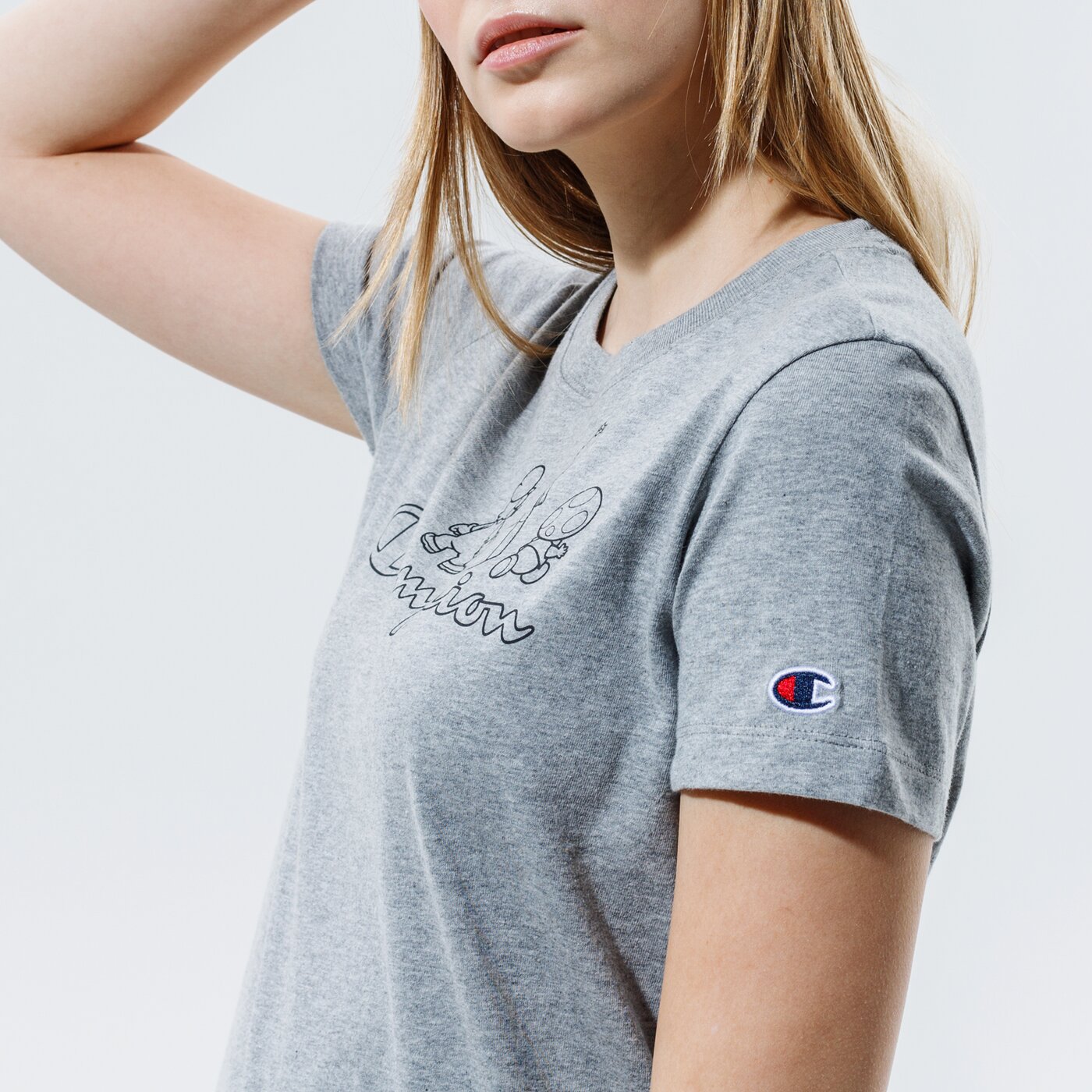 Дамска тениска CHAMPION ТЕНИСКА CREWNECK ТЕНИСКА 114714em006 цвят сив