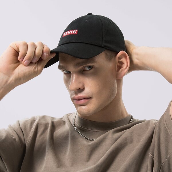 Дамска шапка с козирка LEVI'S ШАПКА CAP - BABY TAB LOGO d6250-0001 цвят черен