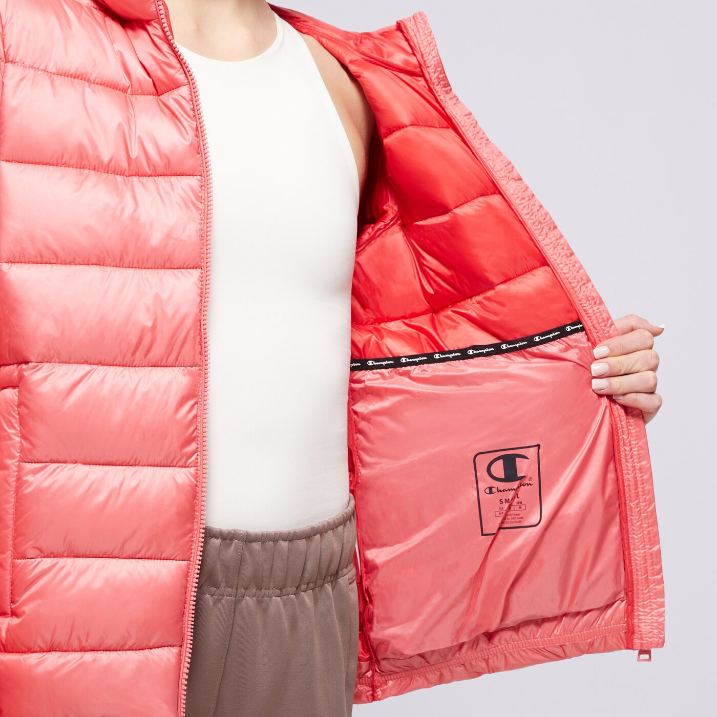 Дамско зимно яке CHAMPION ЯКЕ ЗИМНО HOODED POLYFILLED JACKET 115750ps171 цвят розов