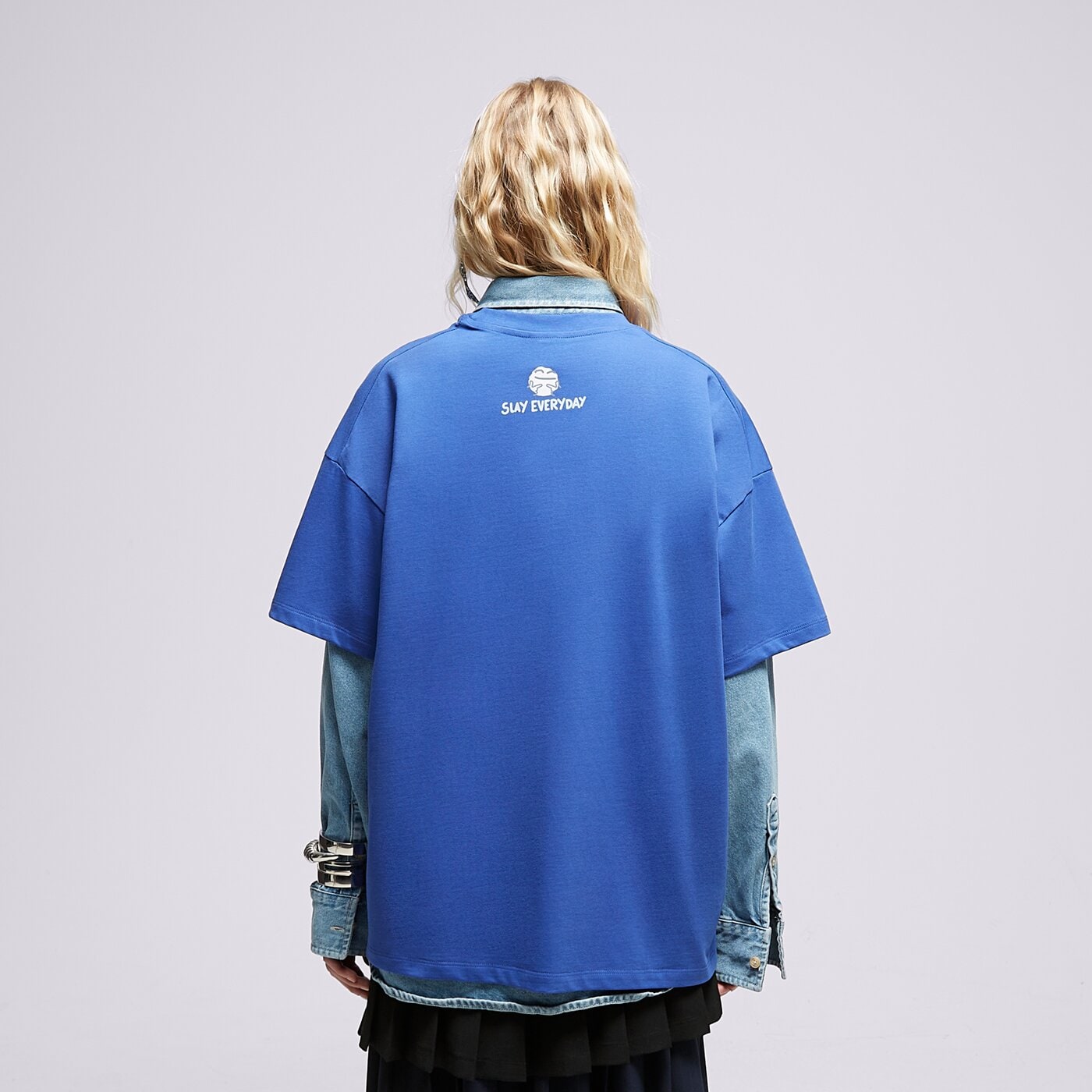 Мъжка тениска S.NOW JOB SIZEER ТЕНИСКА "SLAY" BLUE si323tsu55001 цвят син