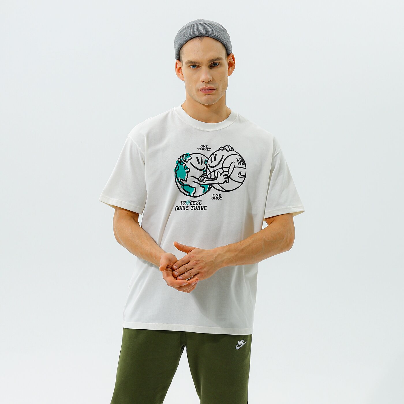 Мъжка тениска NIKE ТЕНИСКА M NK CTS N31 M2Z SS 2 TEE NBA dm1317-901 цвят бежов