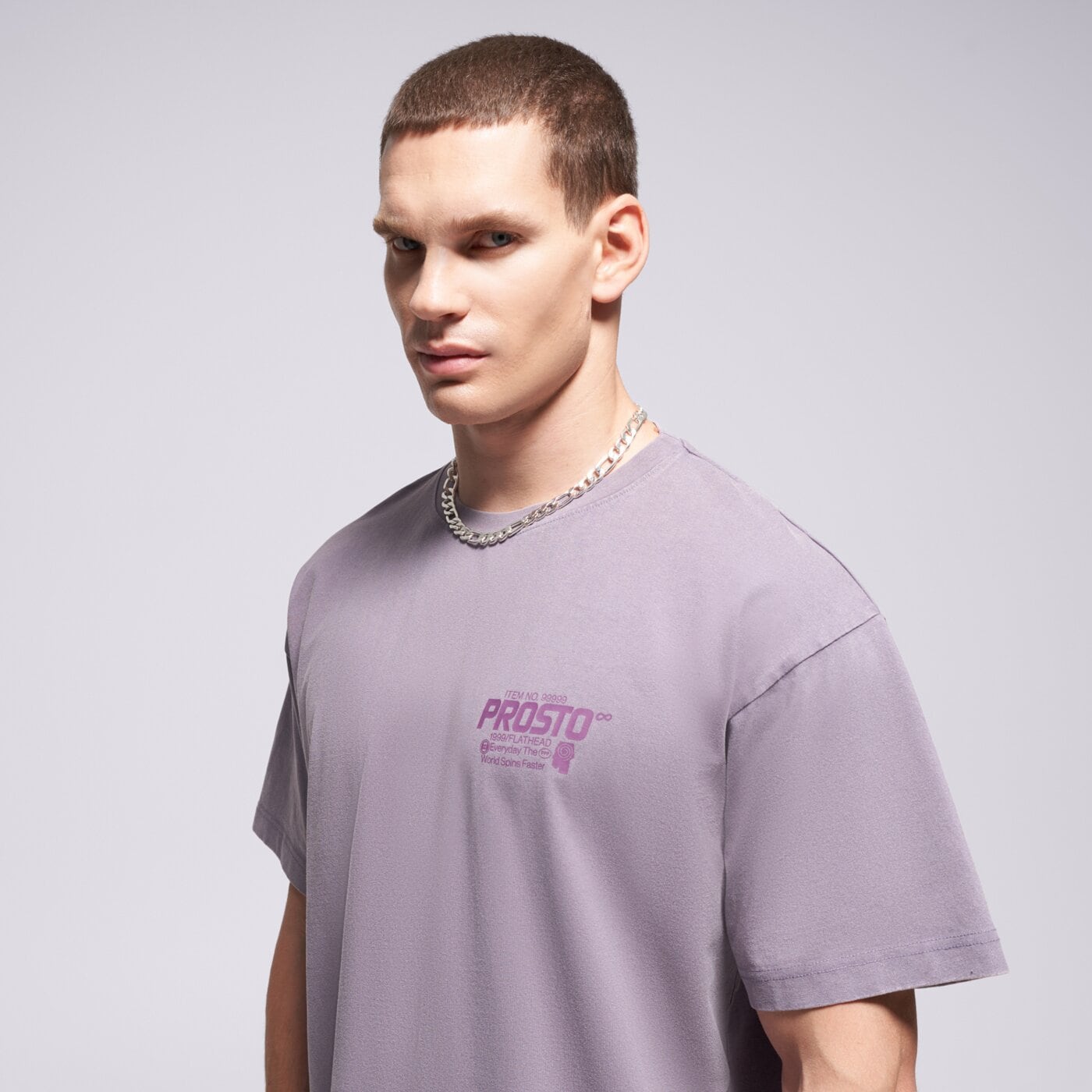 Мъжка тениска PROSTO ТЕНИСКА FLATHEAD WASHED LAVENDER kl252mtee1071 цвят виолетов