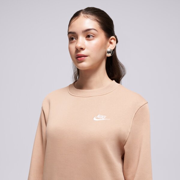 Детски суичър NIKE СУИТЧЪР K NSW CLUB FLC CREW LS LBR GIRL fd3006-200 цвят кафяв