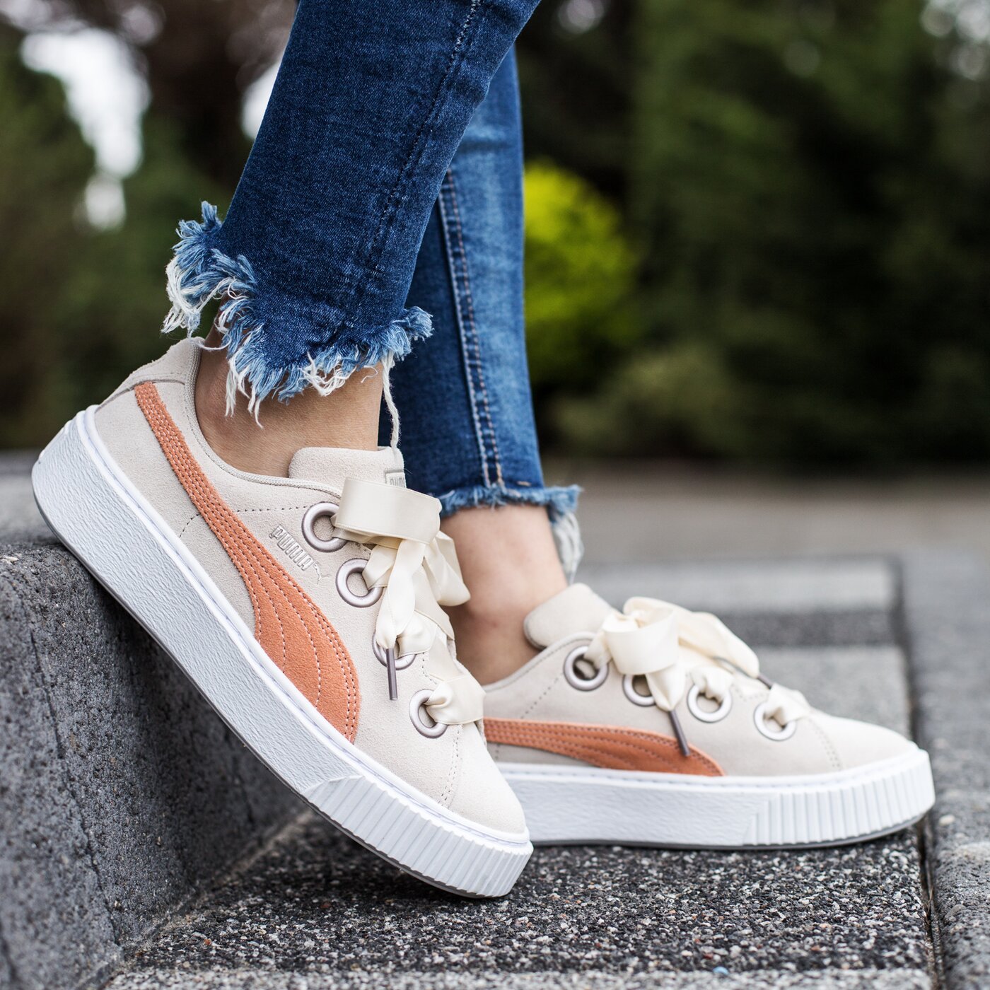 Детски маратонки PUMA PLATFORM KISS JR 36745906 цвят бежов